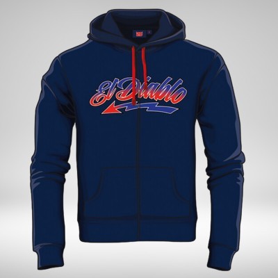 Sweat à capuche femme El Diablo Bleu/Rouge