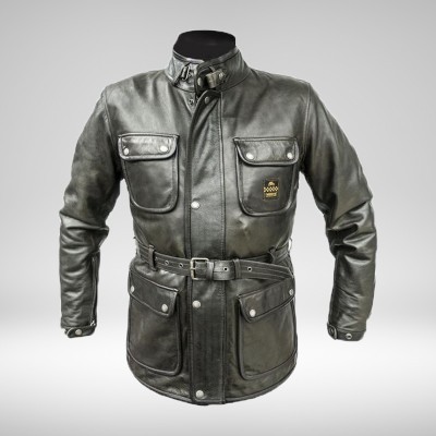 Blouson moto cuir homme/femme Homologués (Super-Sport noir/texte gris)  MITSOU